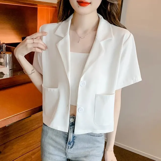 Casual Design Small Niche Women's Coat Suit White - Shop at LoveMi
