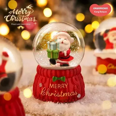 Christmas Crystal Ball Music Box Light Music Automatic Snow Decoration Present Santa - Shop at LoveMi