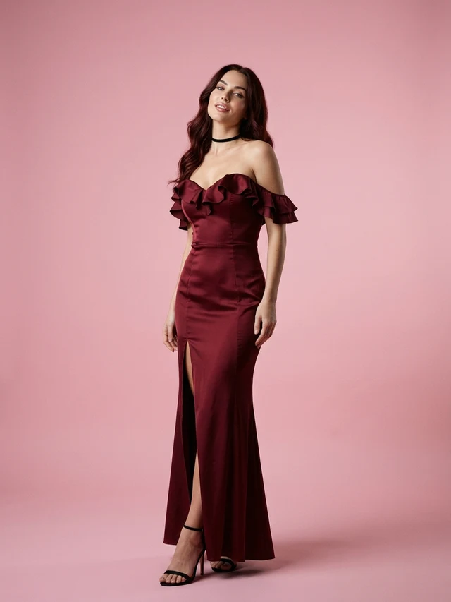 High end Sophisticated Draped One shoulder Bodycon Dress Red - Shop at LoveMi