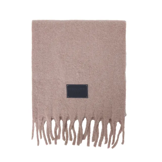 Solid Color Fringe Wool Scarf Women's Thickened Warm Neck Wrap Khaki - Shop at LoveMi
