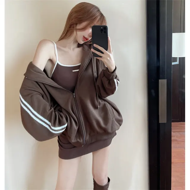 Women's Sleeveless Dress And Coat Two Piece Set Brown Coat - Shop at LoveMi