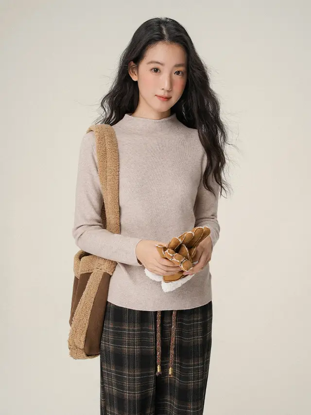 Women's Semi high Neck Sweater Top Oats - Shop at LoveMi