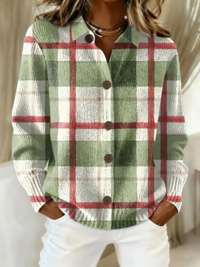 Women's Shirt Lapel Cardigan Top Solid Color Color 32 - Shop at LoveMi