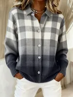 Women's Shirt Lapel Cardigan Top Solid Color - Color 34 - View 1