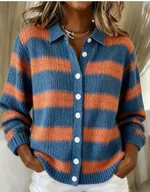 Women's Shirt Lapel Cardigan Top Solid Color - Color 37 - View 1