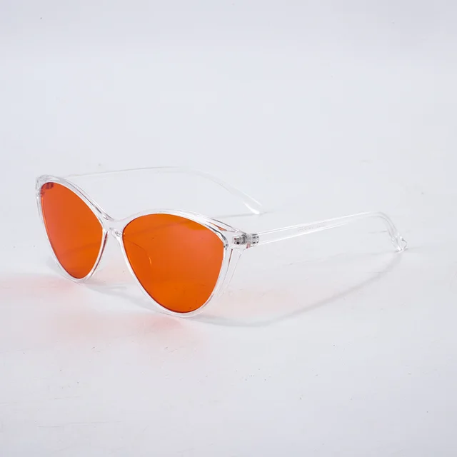 Cat Eye Glasses Women Sleep Lenses Anti blue Light Transparent Orange Slices - Shop at LoveMi
