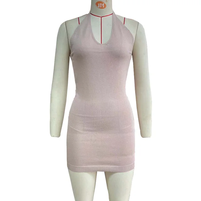 European And American Sexy Gradient Stripe High elasticity Wrap Skirt With Tie up Backless Design Skin Color - Shop at LoveMi