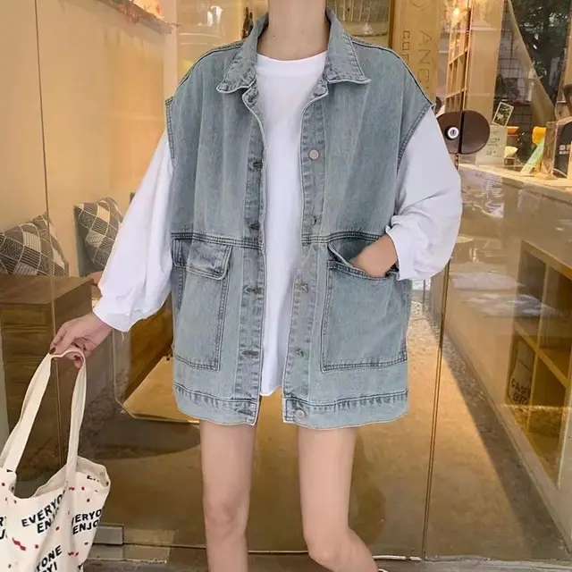 Small Fragrance Denim Jacket For Petite Women, Korean Style Outerwear Style 01 - Shop at LoveMi