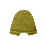 Letter Wool Yarn Warm Ear Protection Knitted Hat - Mustard Green