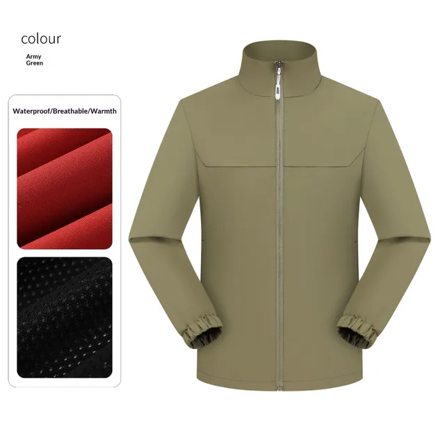 Stand Collar Windproof And Waterproof Women's Mountaineering Jacket Army Green - Shop at LoveMi
