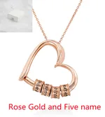 Personalized Heart Necklaces Women Jewelry Custom Name Necklaces & Pendants Mothers Day Gift - Rose Gold