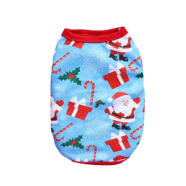 Christmas Limited Edition Cat And Dog Clothing Vest For Small Pete Short Style Non Shedding Blue Christmas Gift - Shop at LoveMi