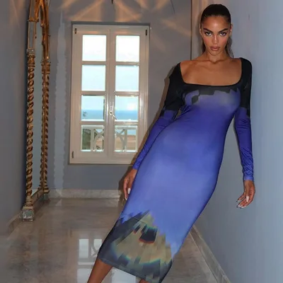 Low cut Sexy Backless U neck Bodycon Dress Picture Color M - Shop at LoveMi