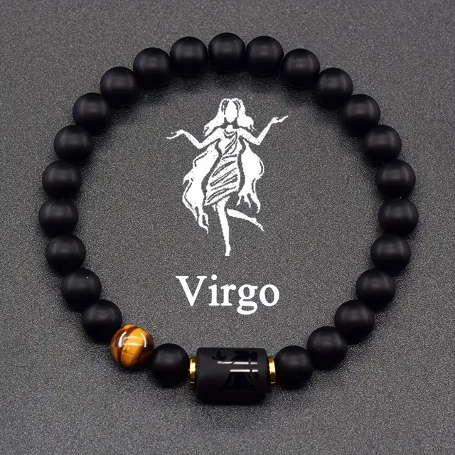 Men's Natural Tiger Eye Stone Agate White Turquoise Turquoise Elastic Bracelet Virgo - Shop at LoveMi