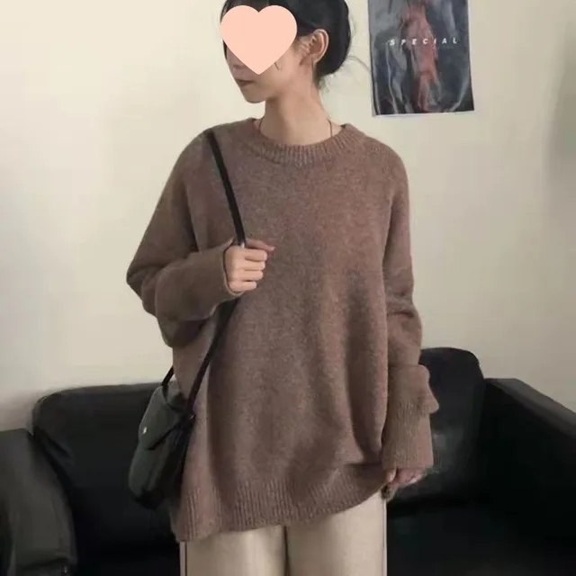 Lazy And Gentle Japanese style Knit Base Layer For Outerwear Brown - Shop at LoveMi