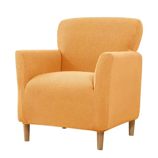 All inclusive Elastic Corn Grid Sofa Cover, Universal Dust proof Cover For Single seat Small Sofas Orange - Shop at LoveMi