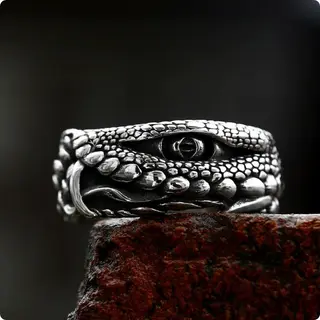 European And American Fashion Gemstone Retro Titanium Steel Ring For Men - Br8 947