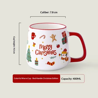 Home Cute Christmas Holiday Gift Mug Christmas Red Handle - Shop at LoveMi
