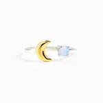 Bicolor Opal Inlaid European And American Ring - White Gold Color - View 1