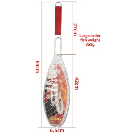 Hamburger Barbecue Grill Tool Galvanized Iron Wire Big Single Fish - Shop at LoveMi