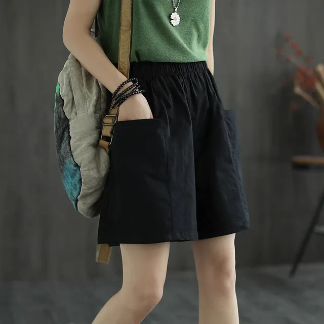 Casual Loose Student Straight leg Cargo Shorts Black - Shop at LoveMi