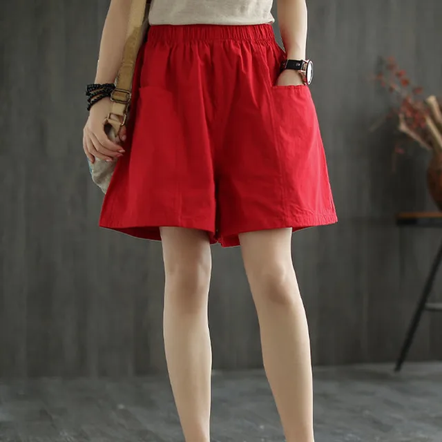 Casual Loose Student Straight leg Cargo Shorts Red - Shop at LoveMi