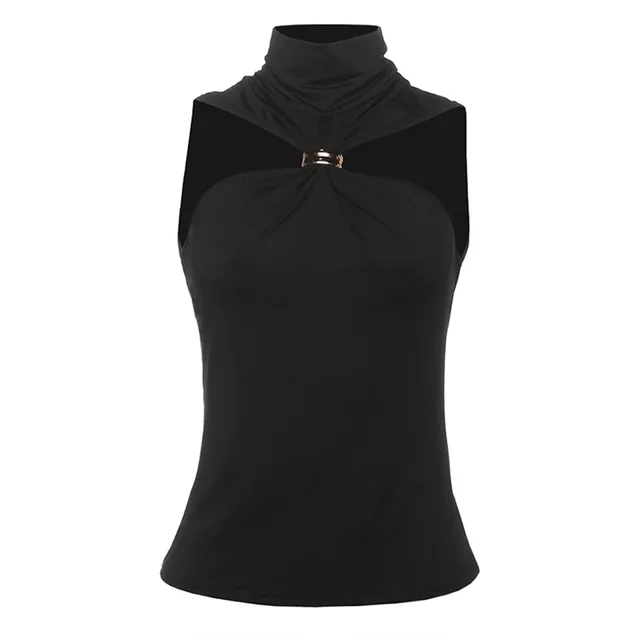Sleeveless Halter Sexy Slim fit Tank Top For Women Black - Shop at LoveMi