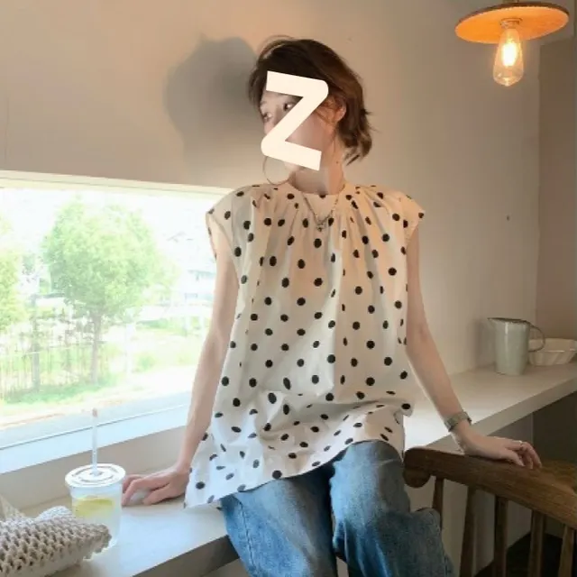 French Style Polka Dot Blouse Women Loose Mid length - Shop at LoveMi