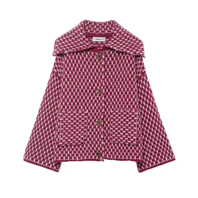 Autumn New European And American Style Big Lapel Knitted Coat Red - Shop at LoveMi