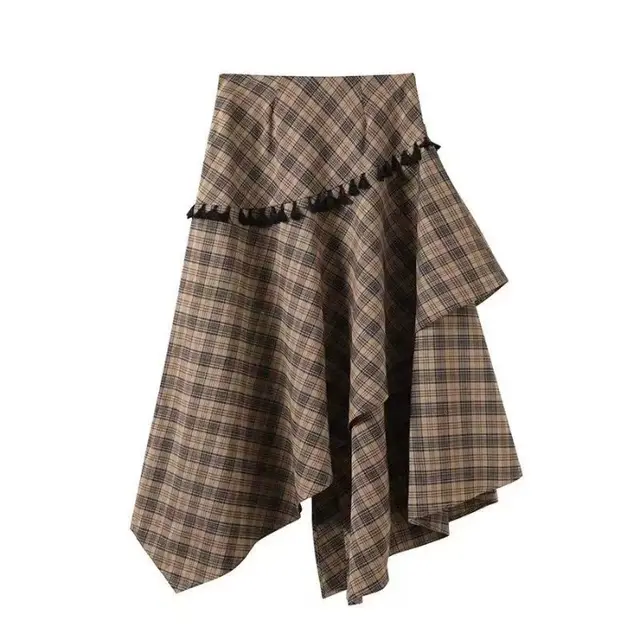 Women's Retro Suit Jacket With A Grid Half Skirt Skirt - Shop at LoveMi