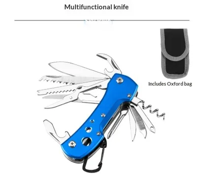 Outdoor Multi functional Tool Knife Folding Knife Portable Self defense Mini Sky Blue - Shop at LoveMi