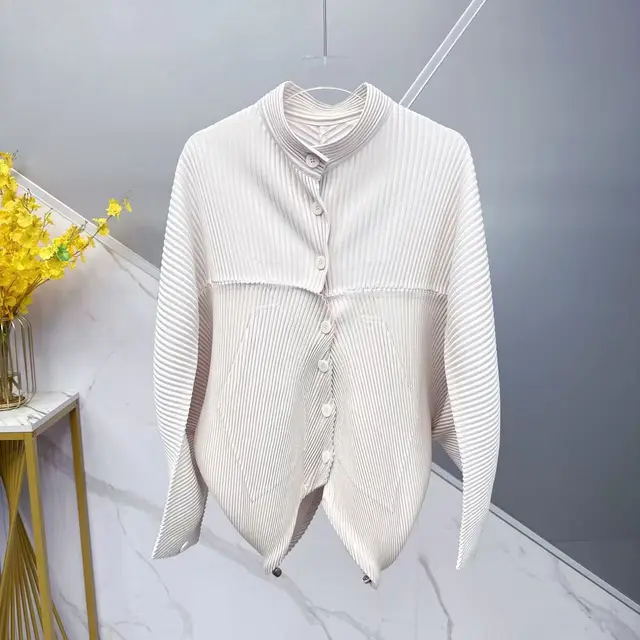 A Lady's Elegant Solid colored Cardigan Apricot - Shop at LoveMi