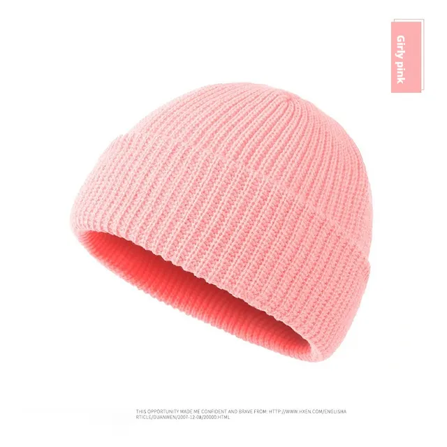 Autumn And Winter New Korean Candy Color Knitted Wool Hat Girl Pink - Shop at LoveMi