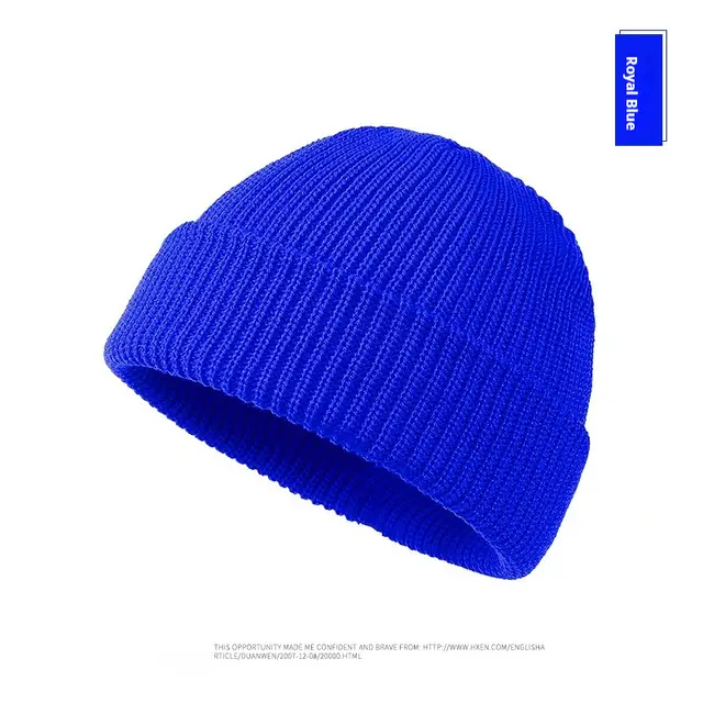 Autumn And Winter New Korean Candy Color Knitted Wool Hat Sapphire Blue - Shop at LoveMi