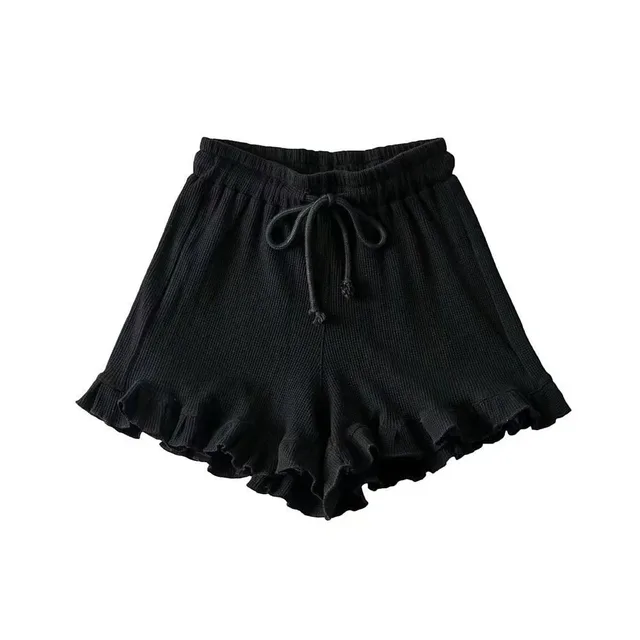 Versatile Casual Women's Lace Elastic Waist Shorts Black - Shop at LoveMi