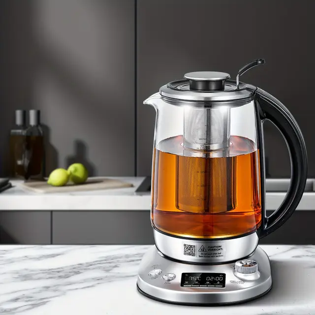 9 Preset Temperature Control Glass Electric Kettle Black - Shop at LoveMi