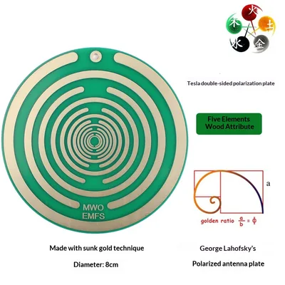 Five Element Polarization Disk Passive Multi Frequency Oscillation Feng Shui Ornament Green Wooden Plate - Shop at LoveMi