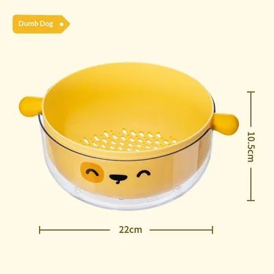 Double layer Vegetable Washing Basket Kitchen Household Plastic Yellow - Shop at LoveMi