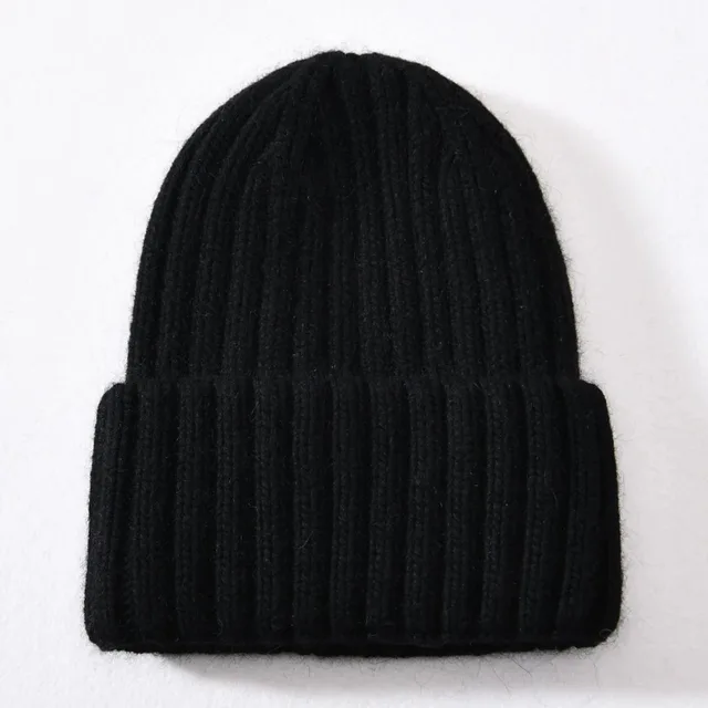 Winter Silk Satin lined Knit Hat Unisex Thickened Version Black - Shop at LoveMi