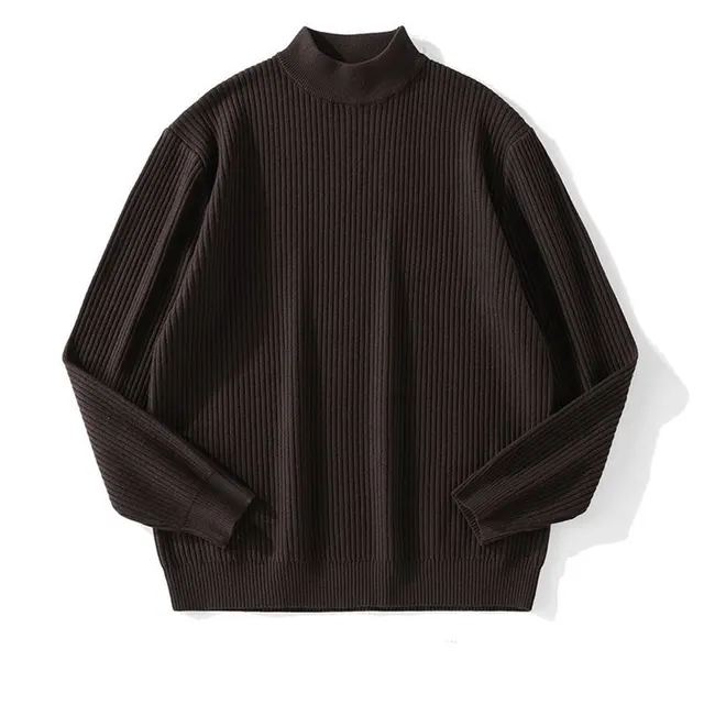 Turtle Neck Autumn And Winter Leisure Pure Color Coffee - Shop at LoveMi