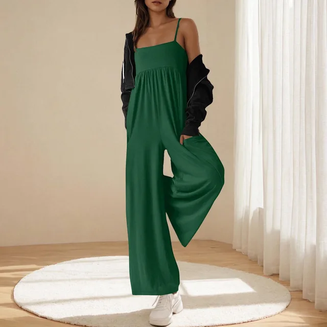 One shoulder Strappy Backless Jumpsuit Women's Clothing Green - Shop at LoveMi