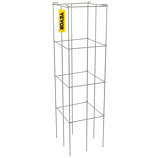 Tomato Cages 11.8 X 11.8 X 46.1 5 Packs Square Plant Support Cages Silver PVC Coated Steel Tomato Towers For Climbing Vegetables Plants Flowers Fru... - Shop at LoveMi