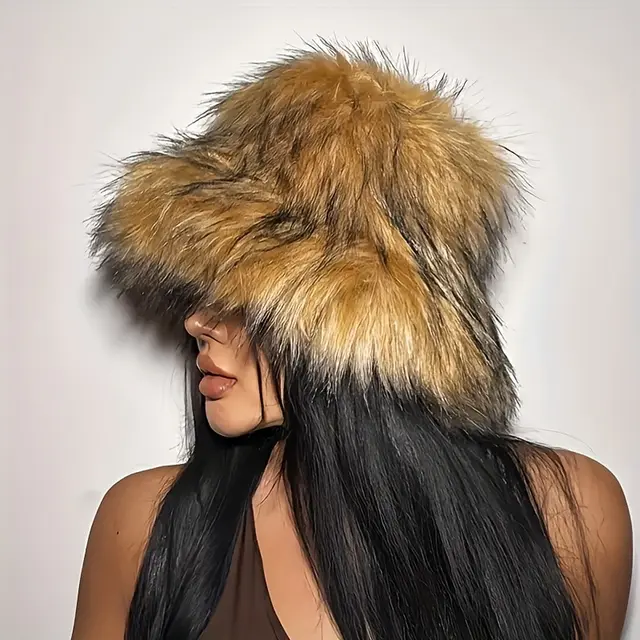 Warm Plush Fisherman Hat, Faux Fur Thickened Raccoon Fur Outdoor Light Brown - Shop at LoveMi