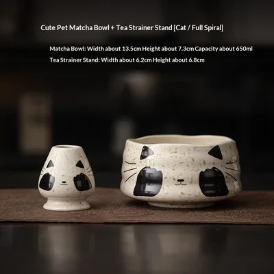 Cute And Adorable Matcha Bowl And Whisk Set Ceramic Tea Set Whole Screw For Cats - Shop at LoveMi