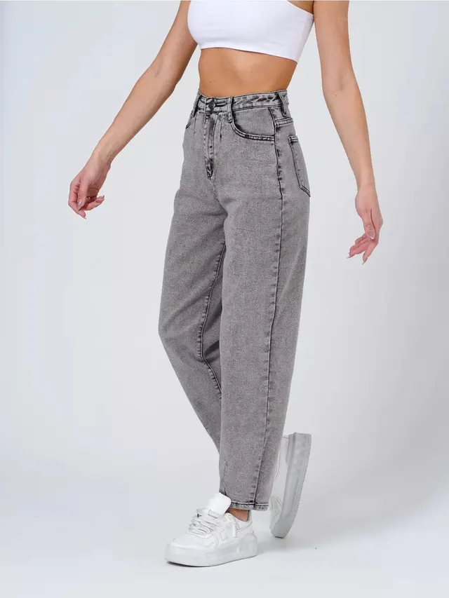 Women's Denim Casual Classic Cropped Pants Butt lifting Pants Gray - Shop at LoveMi