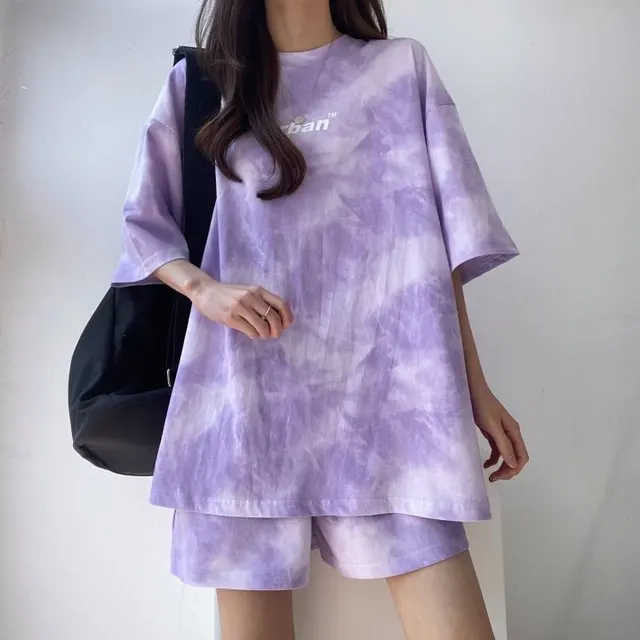 Women's Casual Two piece Set With Top And Shorts Purple - Shop at LoveMi