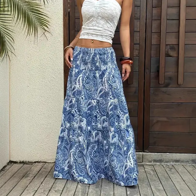 European And American Casual Printed Vacation Skirt Color 4 - Shop at LoveMi