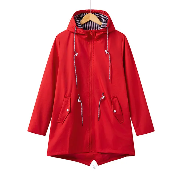 Women's Lightweight Spring And Autumn Outdoor Windbreaker Coat Red - Shop at LoveMi