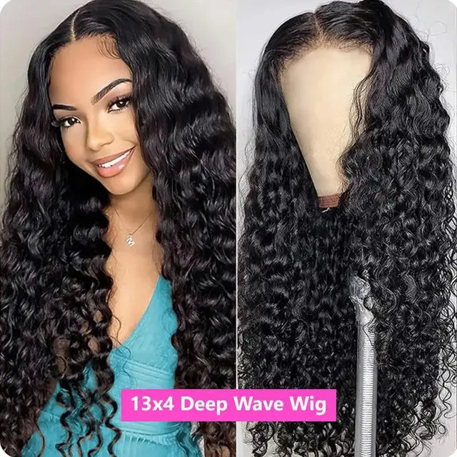 Wig Glueless Deep Wave Lace Set Black - Shop at LoveMi