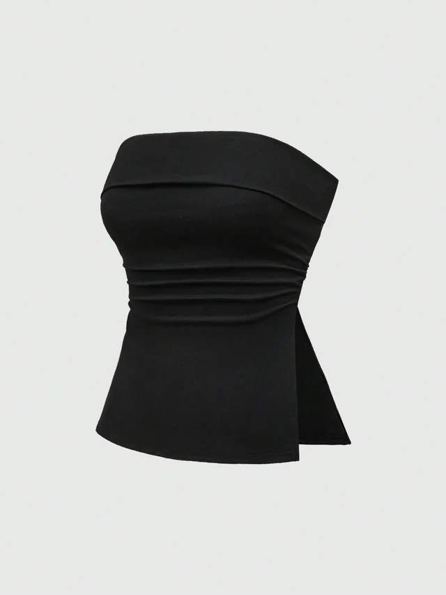 Sleeveless Short Cropped Top Cross border Vest Women's Commuting Style Black - Shop at LoveMi
